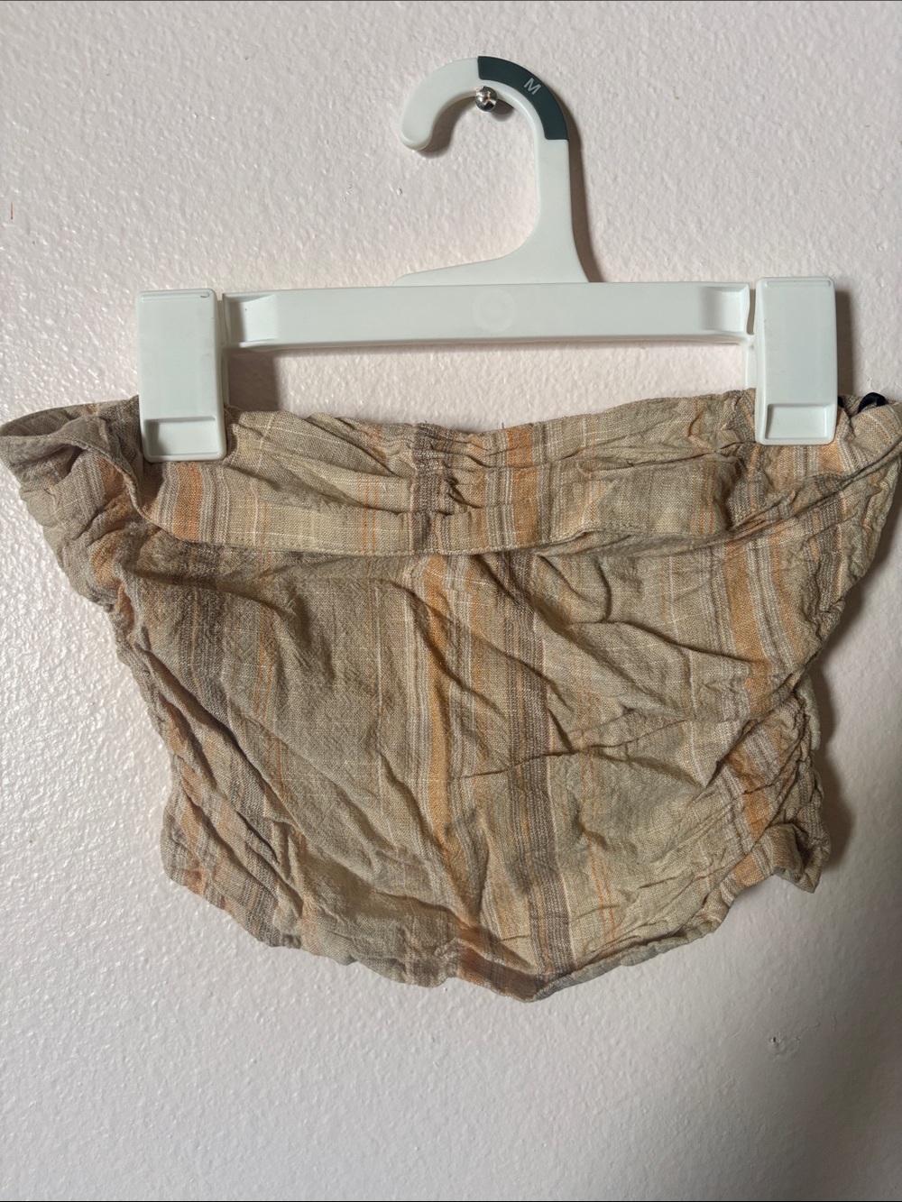 Divided Woman’s Striped Beige and Orange Cropped Tube Top, Size XS